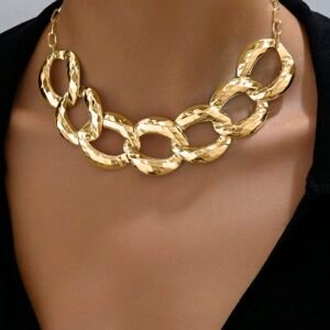 Collier punk géométrique brillant