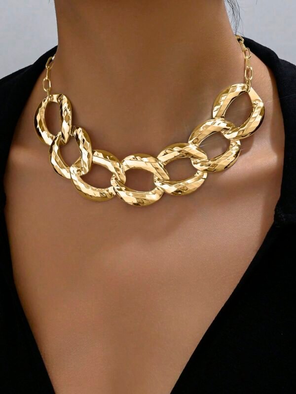 Collier punk géométrique brillant – Image 8
