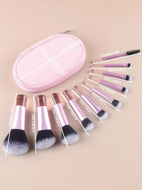 10 pcs pinceaux maquillage rose – Image 8