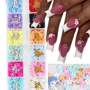 12 grilles Nail art fleurs