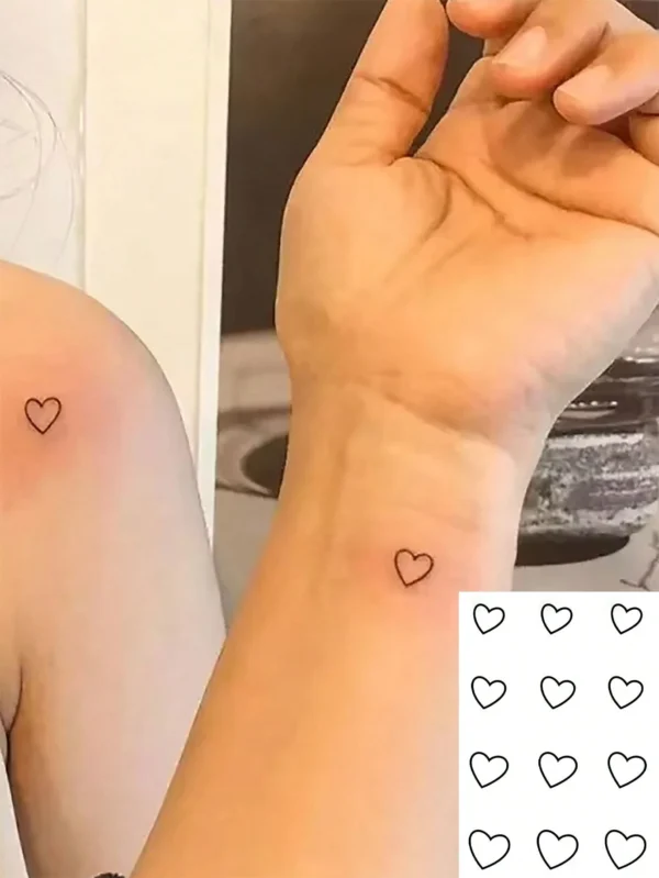 1 pc tatouage cœur main