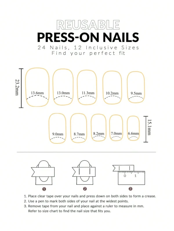 24 pcs ongles carrés nude dorés – Image 7