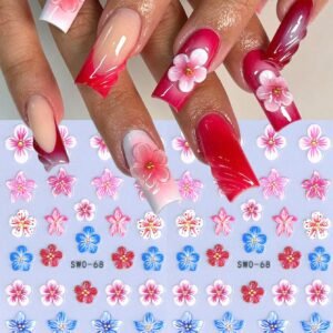 2 pcs Autocollants fleurs hibiscus