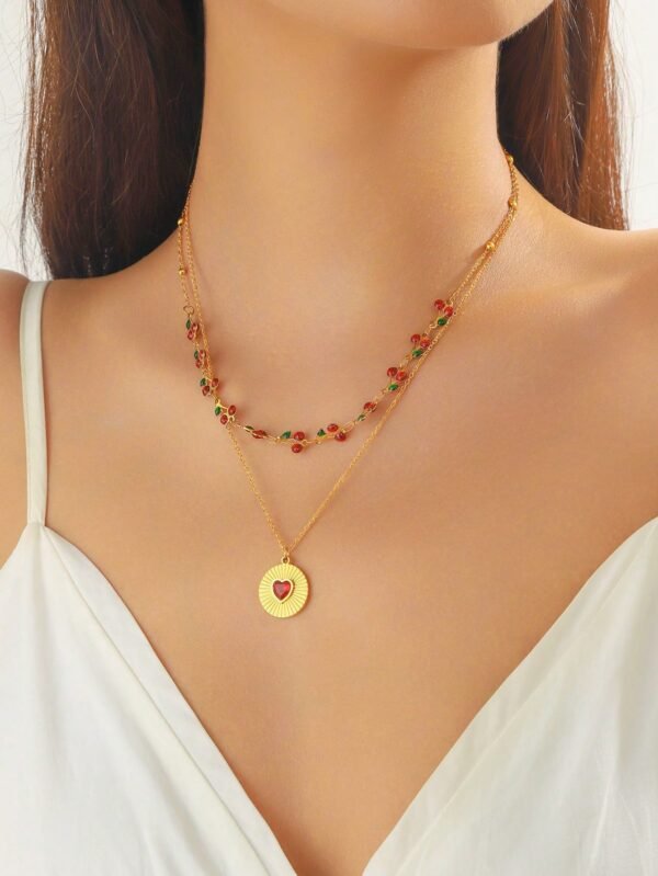 Collier cœur cerise multi – Image 8