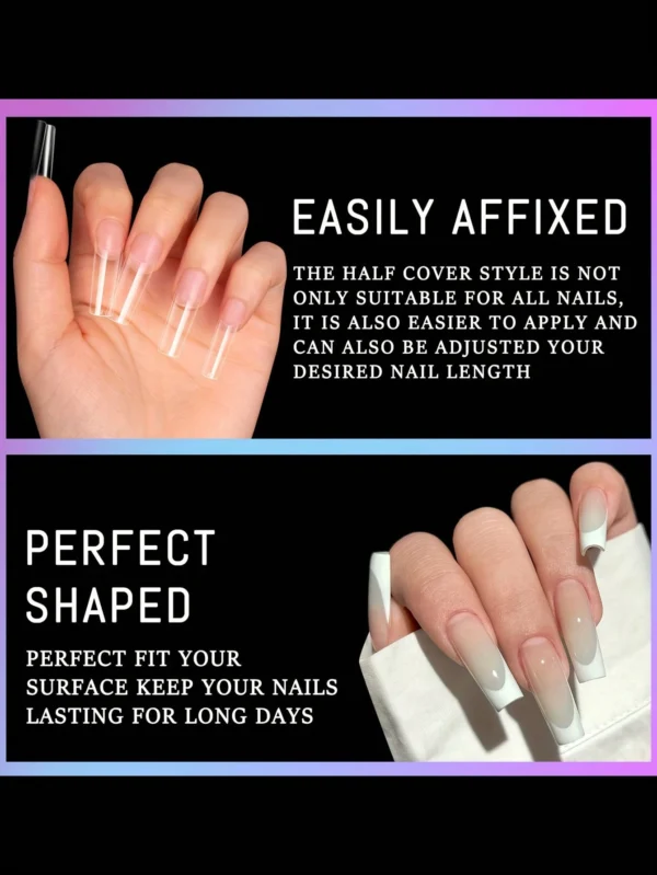 120 pcs tips gel carrés mi-longs – Image 5