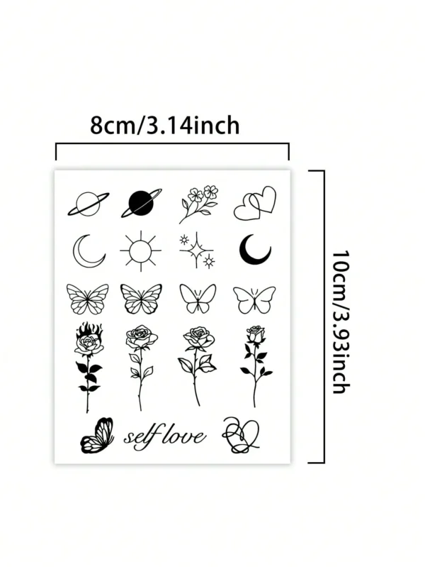 1 pc tatouage herbes noir – Image 5