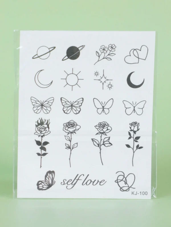 1 pc tatouage herbes noir – Image 6