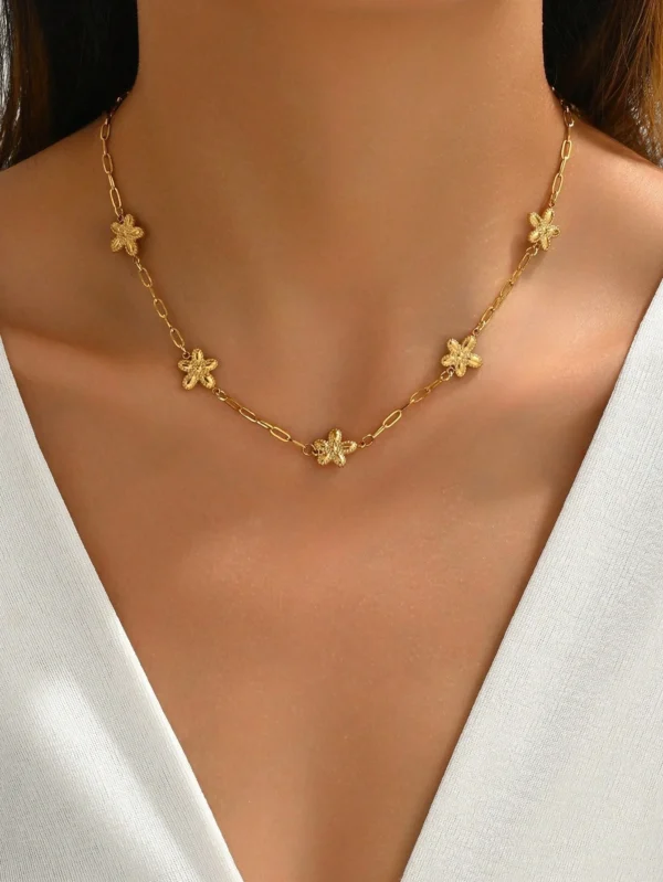 Collier Fleur Cœur Dé – Image 5