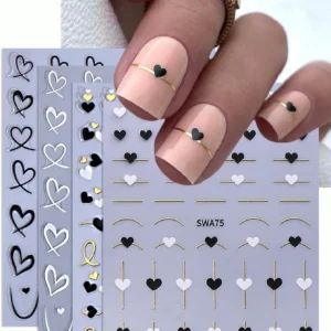 4 pcs Autocollants cœur 3D