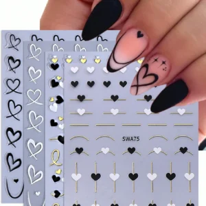 4 pcs Autocollants cœur 3D
