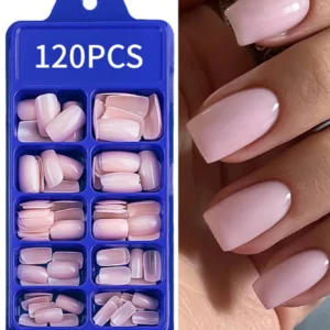 120 pcs ongles carrés rose bureau
