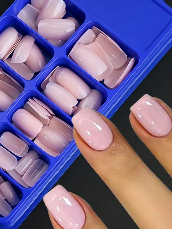 120 pcs ongles carrés rose bureau – Image 3