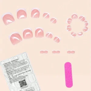24 pcs ongles carrés crème rétro