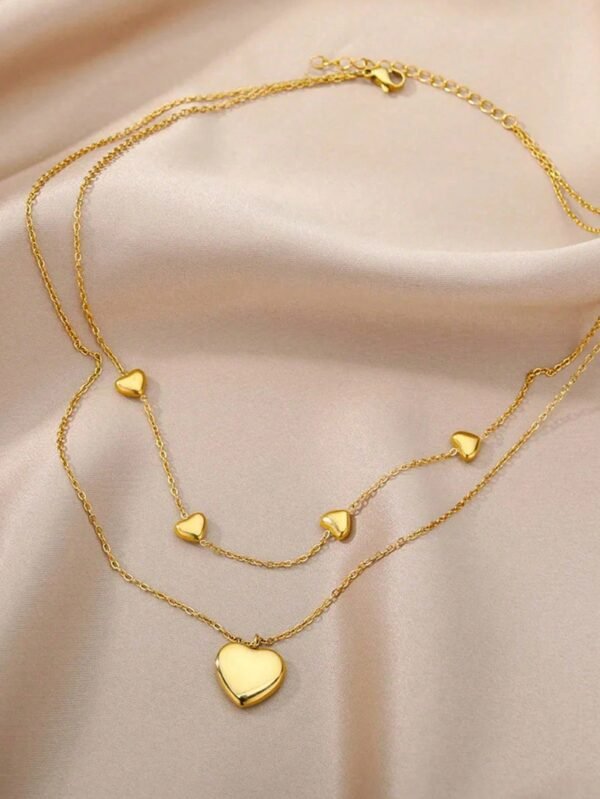 Collier Cœur Double Inox – Image 13