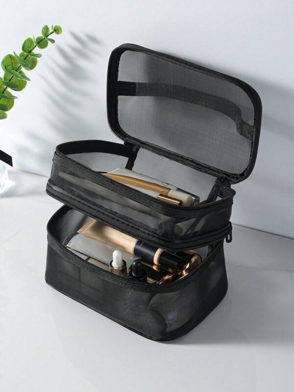 1 pc Sac maquillage transparent noir