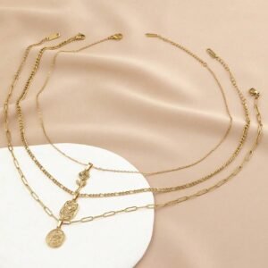 3 Colliers Fleur Rose