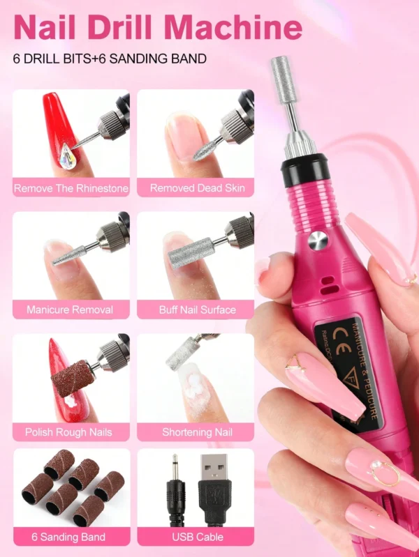 Lime ongles électrique rose USB – Image 2