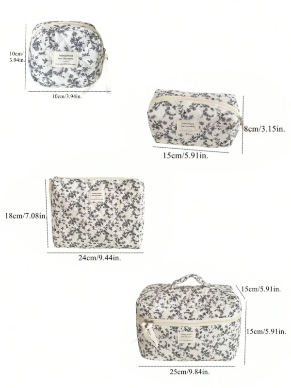1 pc Sac maquillage floral coréen – Image 9