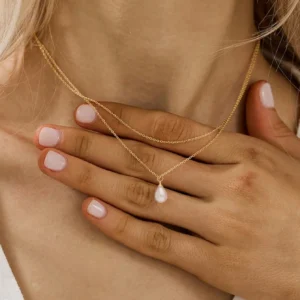 Collier Goutte Inox Dé
