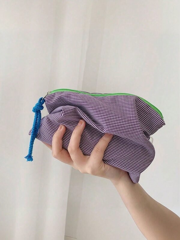 1 pc sac maquillage zippé coloré – Image 11