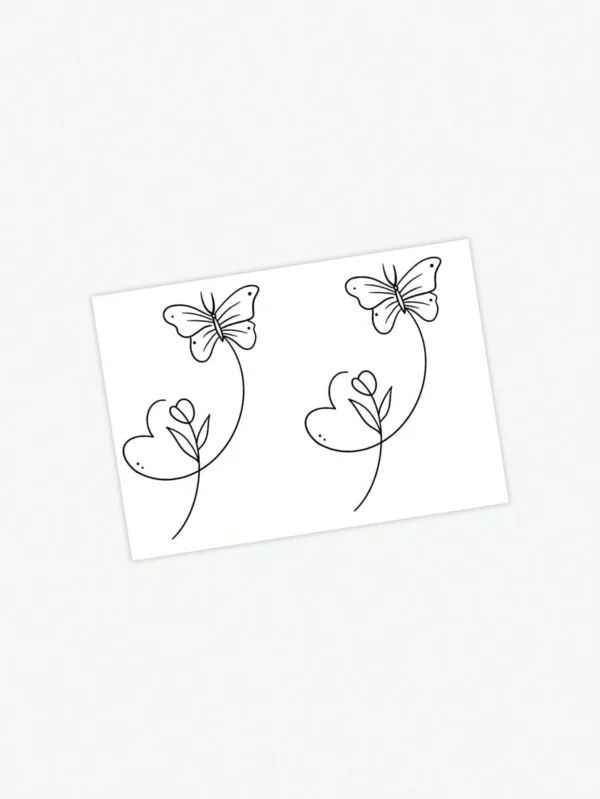 1 pc tatouage tulipe noir – Image 5