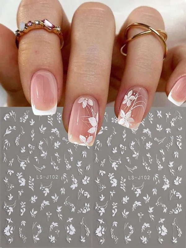 2 pcs Autocollants feuille blanche