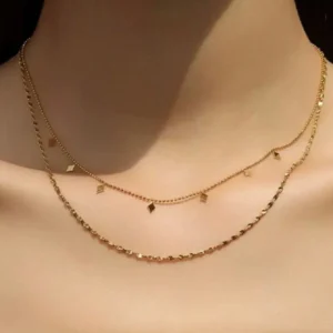Collier Pétale Brillant Femme