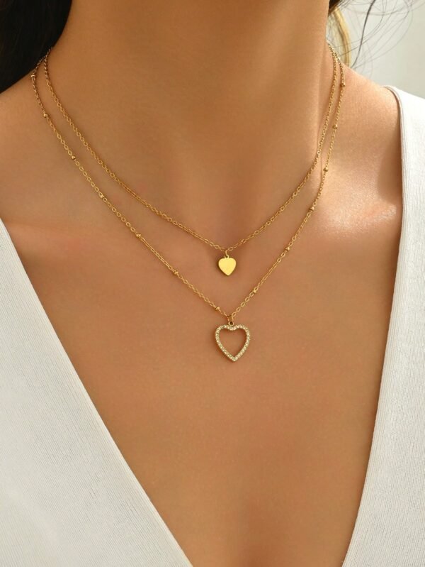 Collier Cœur Superposé
