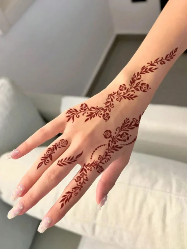 1 pc tatouage floral doigts – Image 3