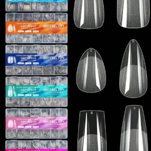 600 pcs ongles amande courts mats