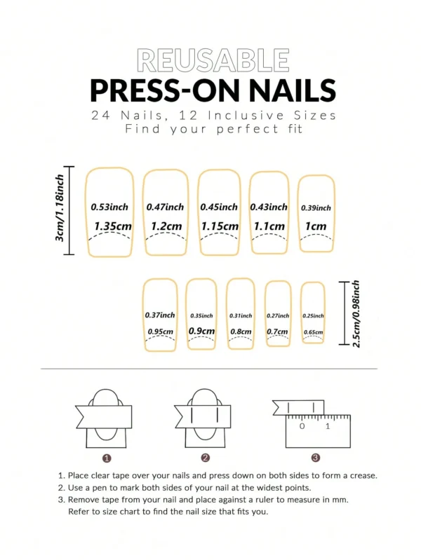 24 pcs ongles cercueil cœurs strass – Image 4