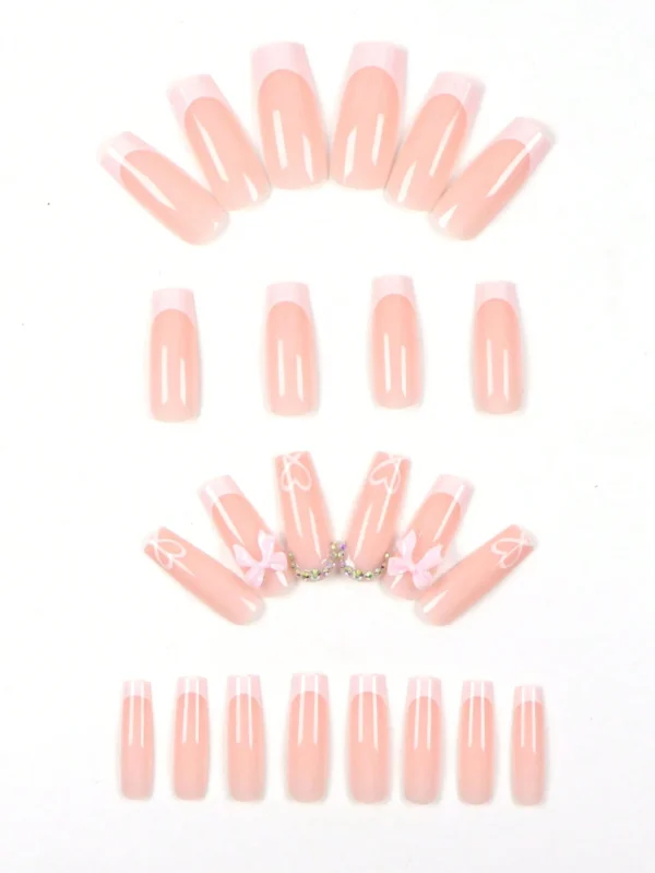 24 pcs ongles cercueil cœurs strass – Image 2
