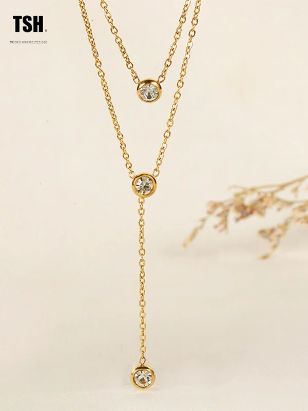 Collier double zirconium ras – Image 2