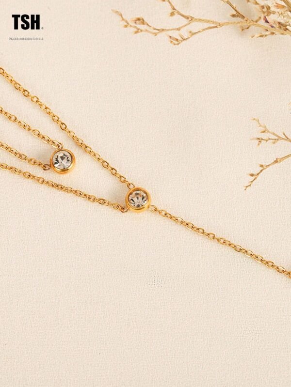 Collier double zirconium ras – Image 3