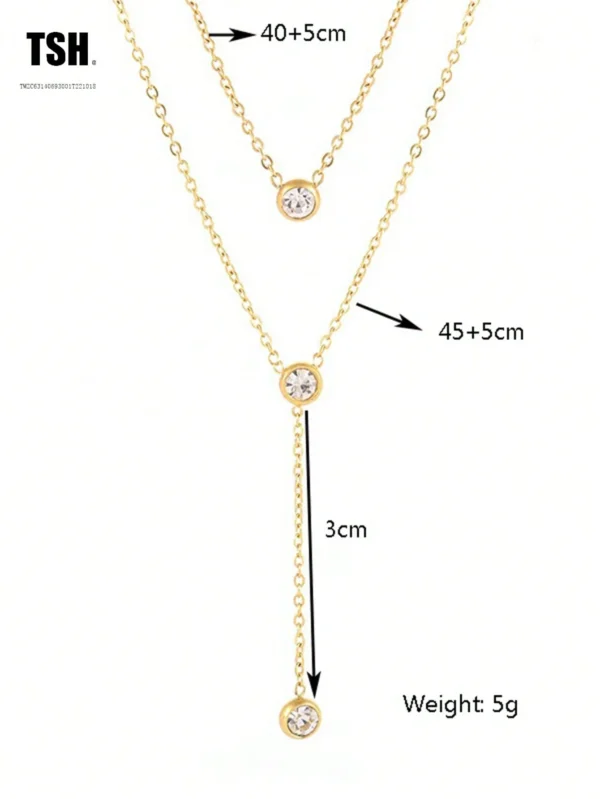 Collier double zirconium ras – Image 4