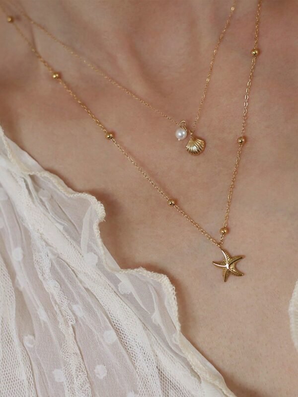 1 Collier Coquillage Double Couche – Image 3