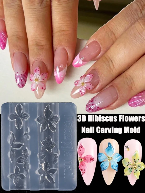 Moule fleurs ciselage ongles