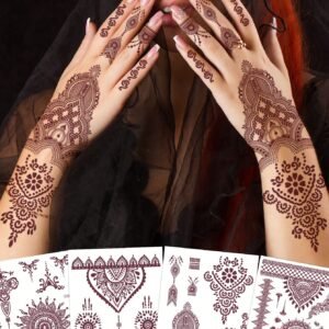 4 pcs tatouages fleurs rouge