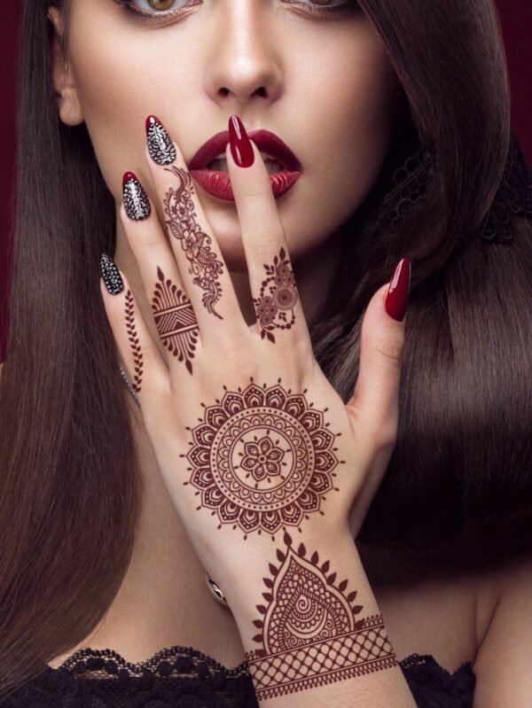 4 pcs tatouages fleurs rouge – Image 3
