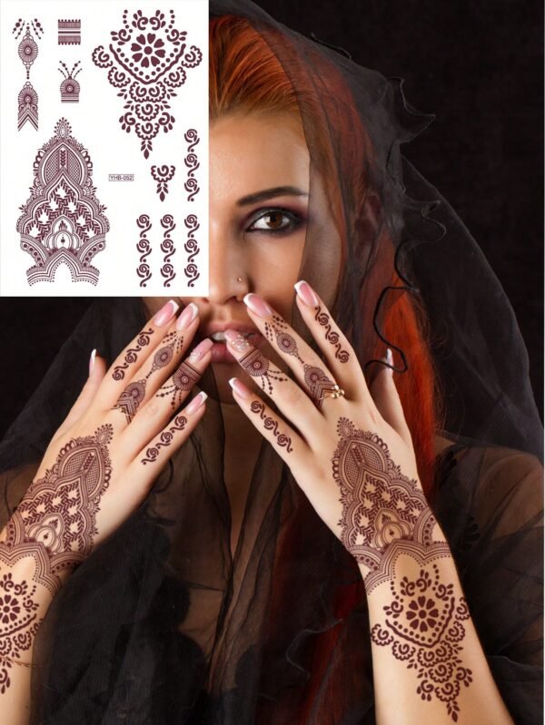 4 pcs tatouages fleurs rouge – Image 2