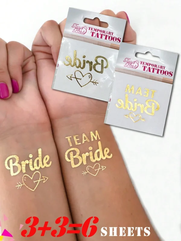6 pcs tatouages mariée