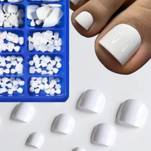 100 pcs faux ongles orteils brillants