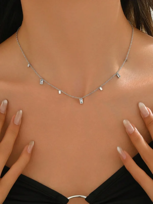 1 Collier Carré Zirconium – Image 4