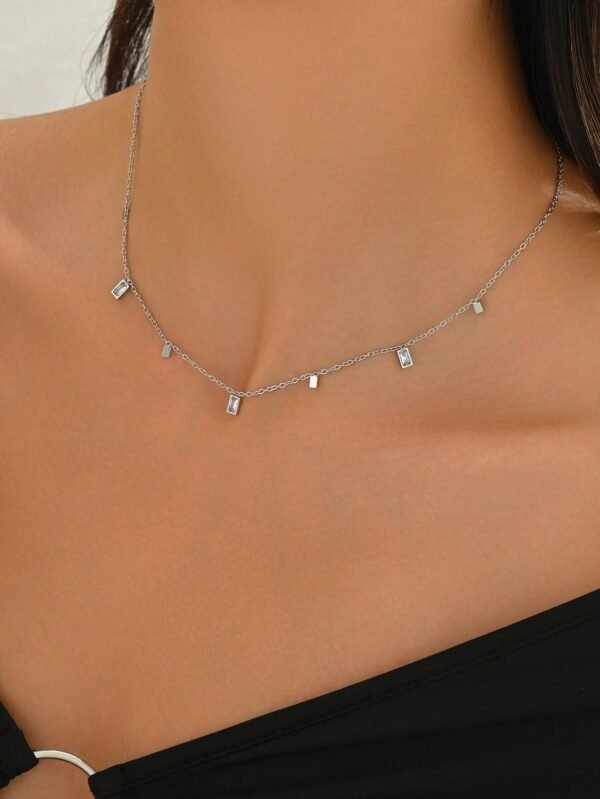 1 Collier Carré Zirconium – Image 3