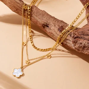 Collier Fleur Coquillage Multi