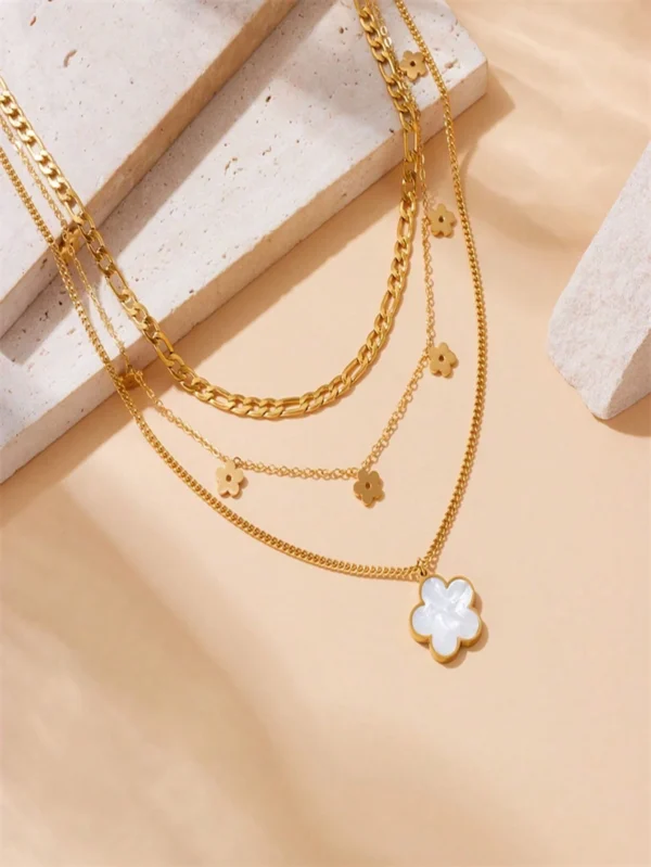 Collier Fleur Coquillage Vintage – Image 2