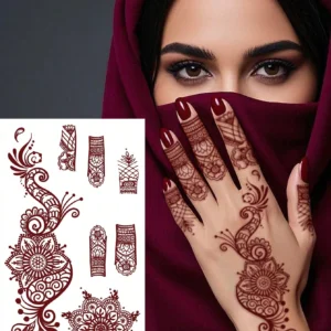 4 pcs tatouage henné floral