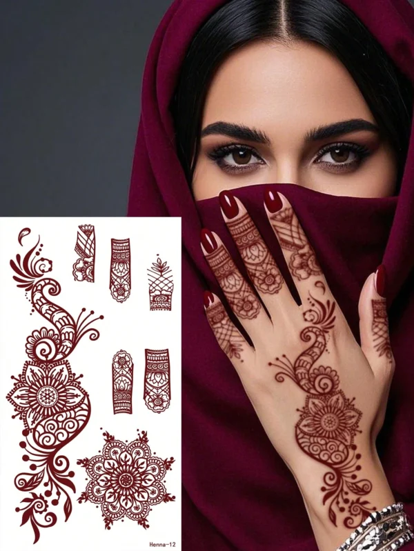 4 pcs tatouage henné floral – Image 2