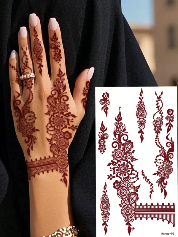 4 pcs tatouage henné floral – Image 3