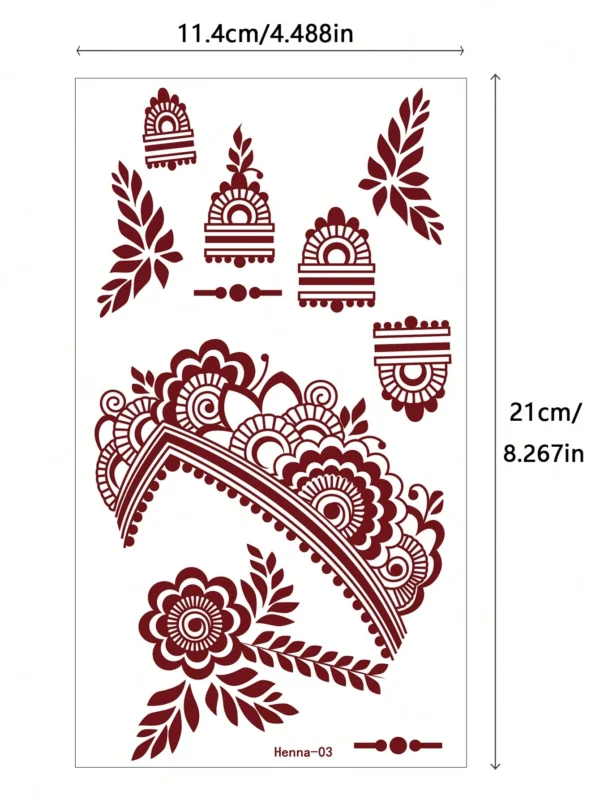 4 pcs tatouage henné floral – Image 5